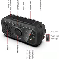 Portable Solar Emergency Radio – AM/FM, USB Charger, Hand Crank