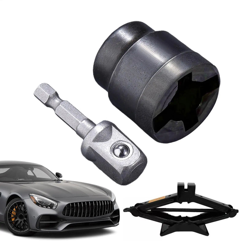 Scissor Car Jack Adapter – Universal Drill & Impact Wrench Tool
